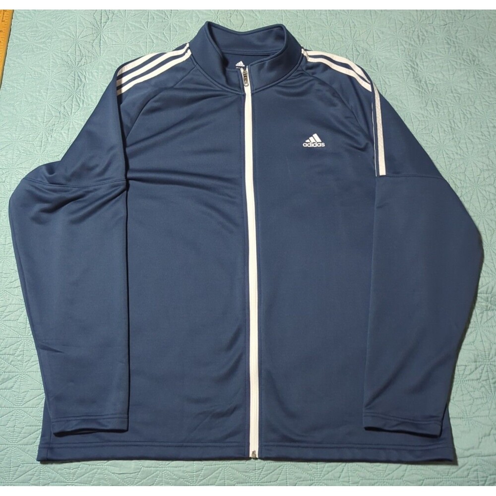 ADIDAS Golf Men's UPF 50 Zip Front Track Jacket Size 2XL Blue